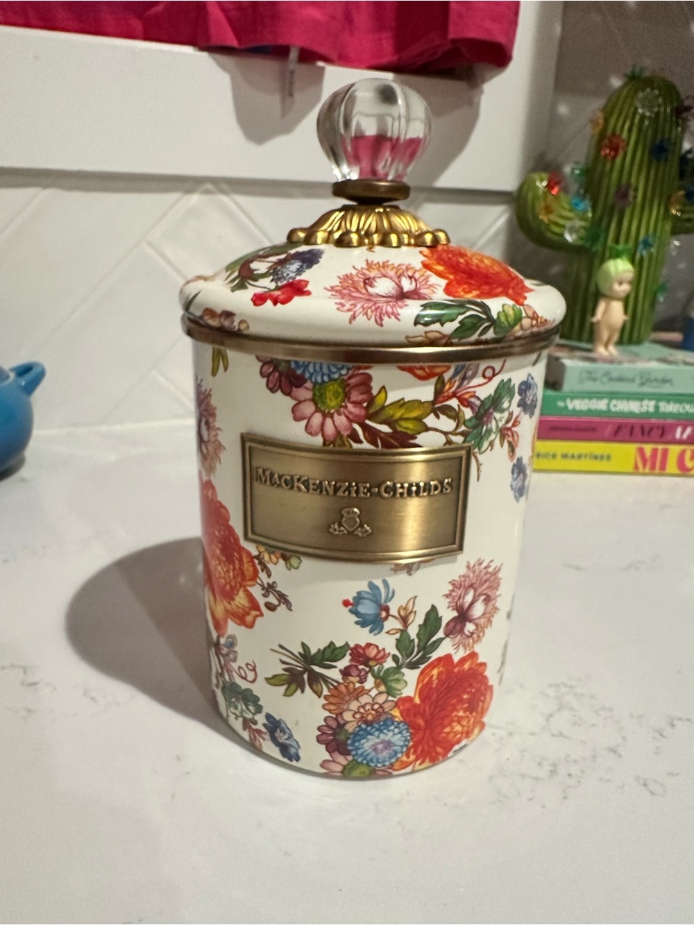 Mackenzie-Childs Floral Medium Ceramic Canister